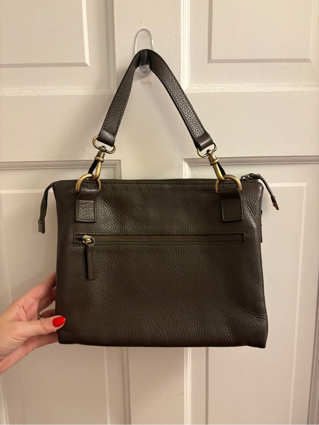 Mulberry Olive Green Pebbled Leather Carry-All Handbag